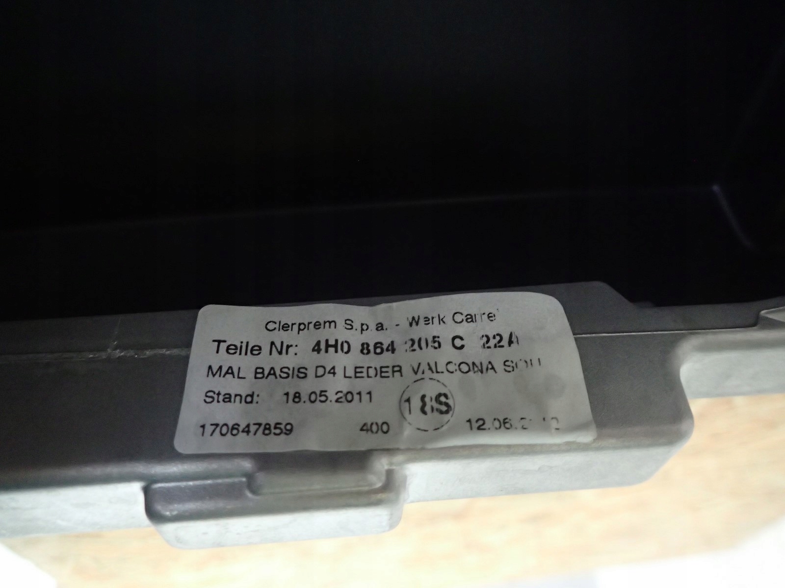 armrest AUDI A8 4H D4 4H0864205C