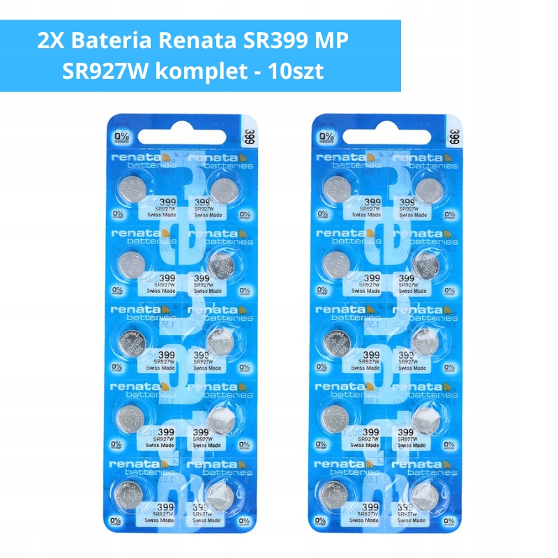 Komplet Baterií 20 Stříbrná baterie Renata SR927W 399 SR57
