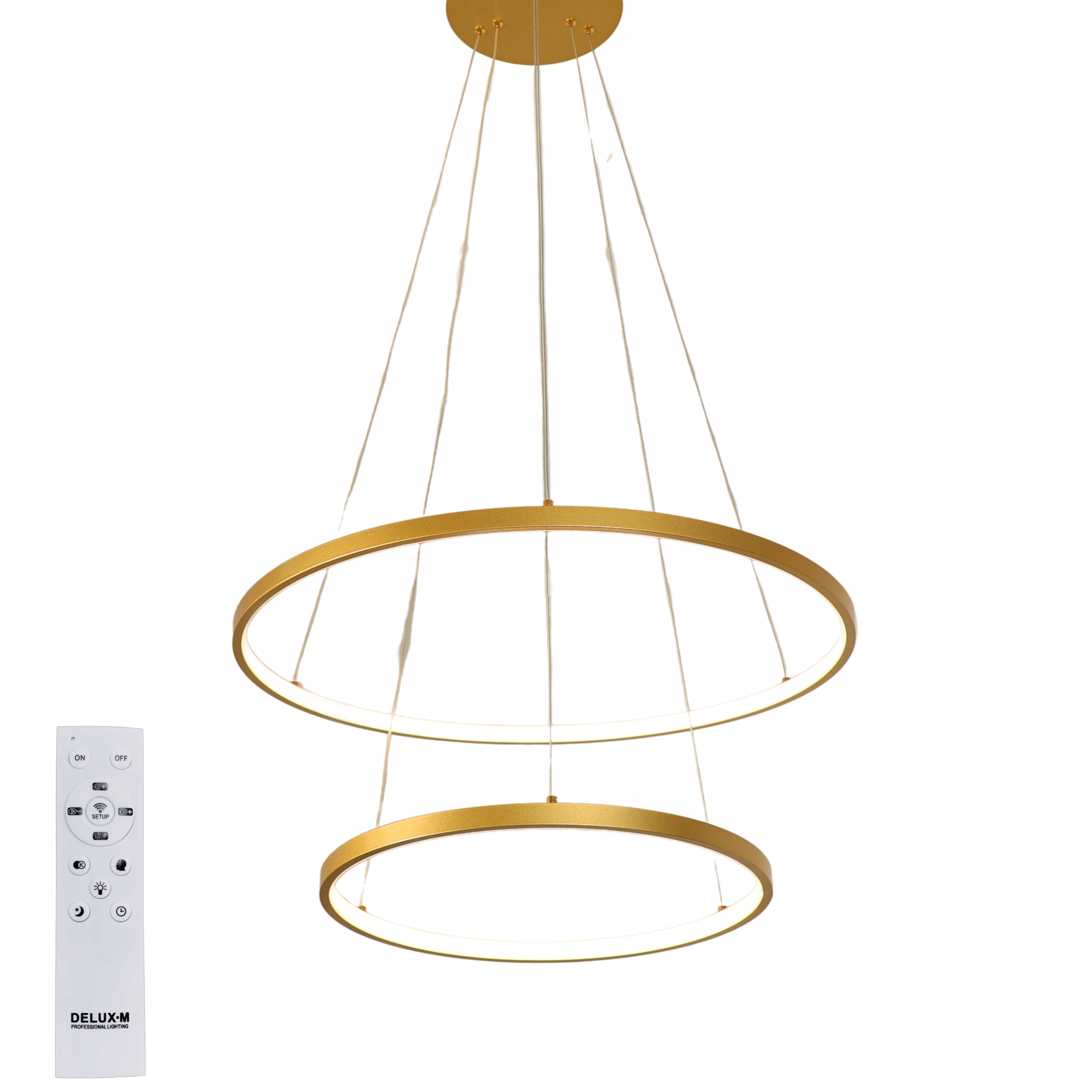 Závěsné stropní svítidlo Led 2-bodová kovová žlutá 60 cm s dálkovým ovládáním