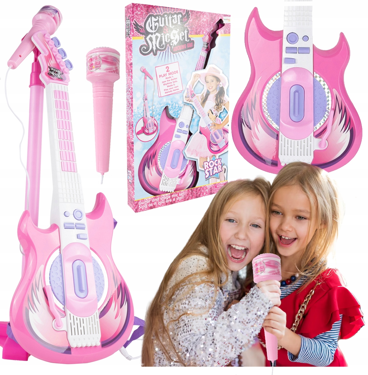 

Gitara Elektryczna Rockowa Mikrofon na Statywie