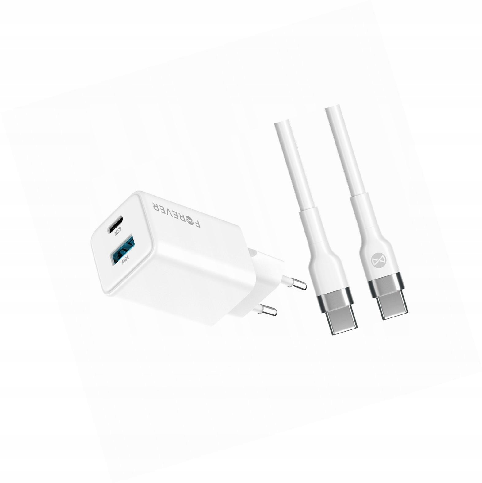 Szybka ładowarka GaN 45W 2 wejścia Usb i Usb-c z kablem do Realme C61