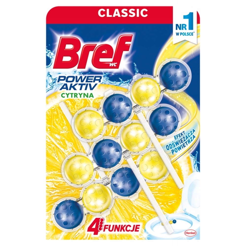 

Kulki do Wc Bref Power Aktiv Cytryna Lemon 3x50g