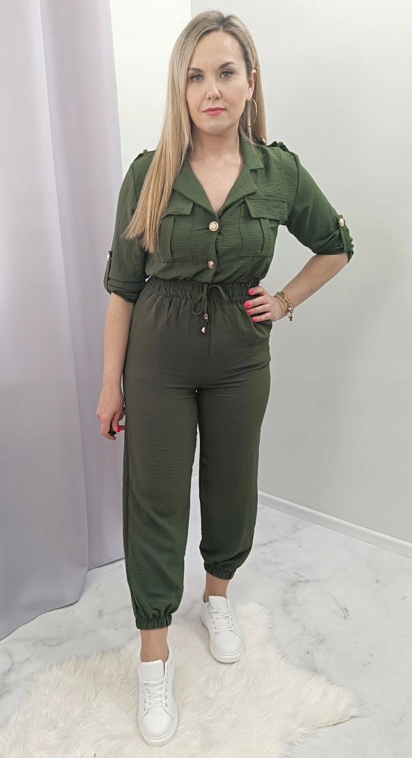 Kombinezon damski w sportowym stylu KHAKI długi Płeć kobieta