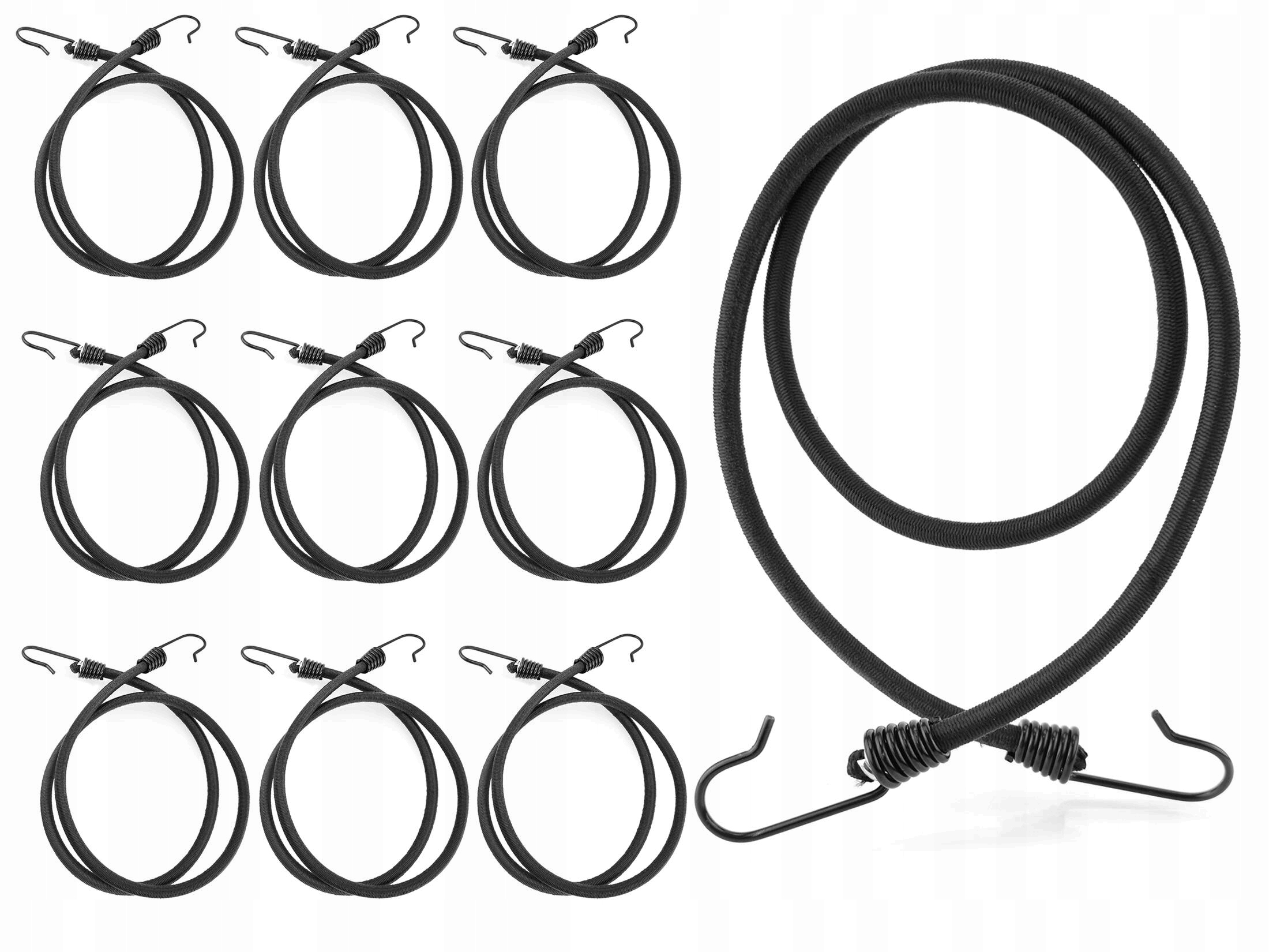 Gumová šňůra s háčky pro připevnění expandérového zavazadla, sada 10 Ks 90cm