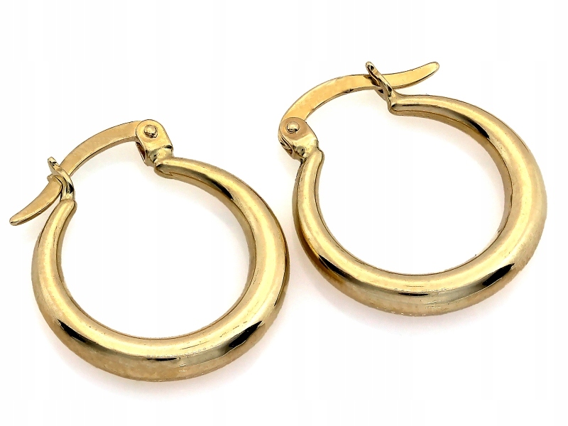 Náušnice Ze Zlata, Ženské, Průměr 585 20 MM, Kulatý Vzor, Kruh