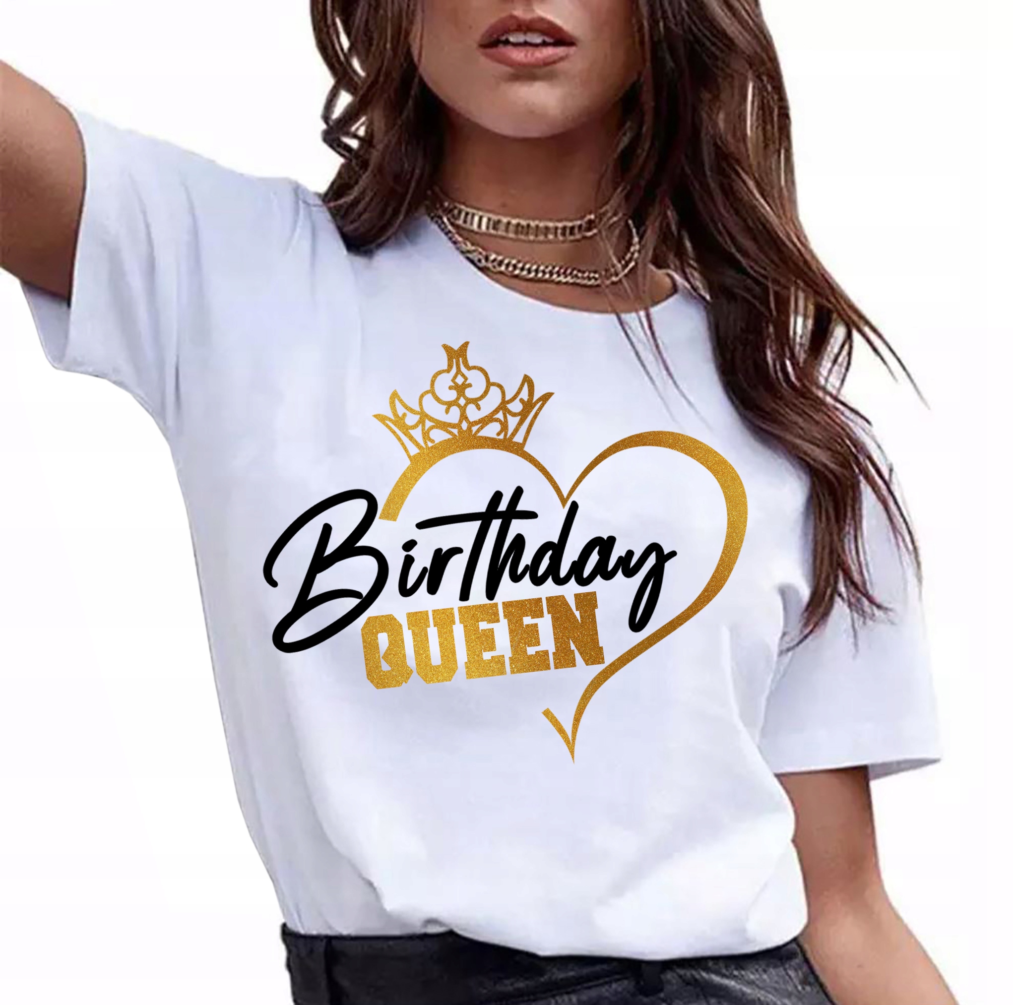 

Koszulka damska Urodziny Birthday Queen Brokat M