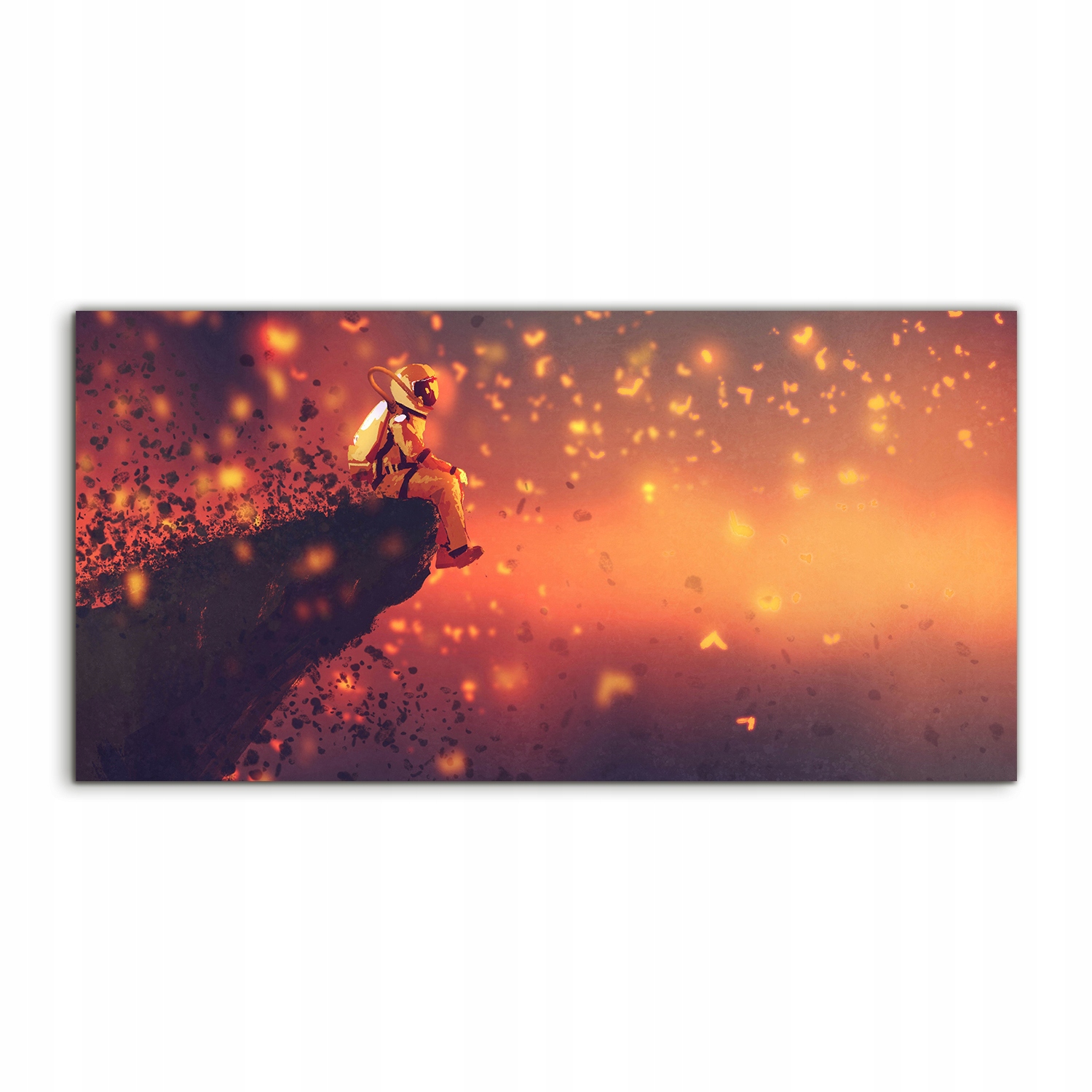 

Fotoobraz 120x60 ścienny Astronauta Klif wiszący
