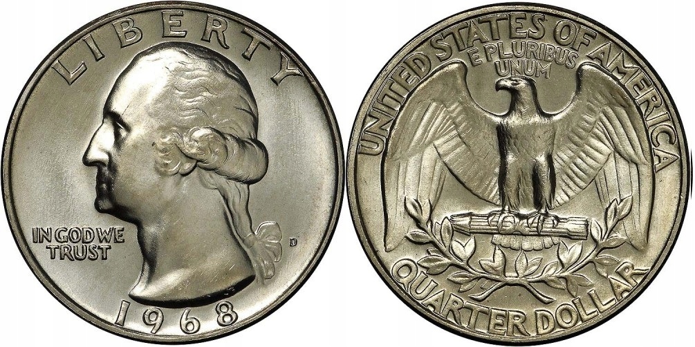 25 centów USA (1968) - Washington Mennica Denver