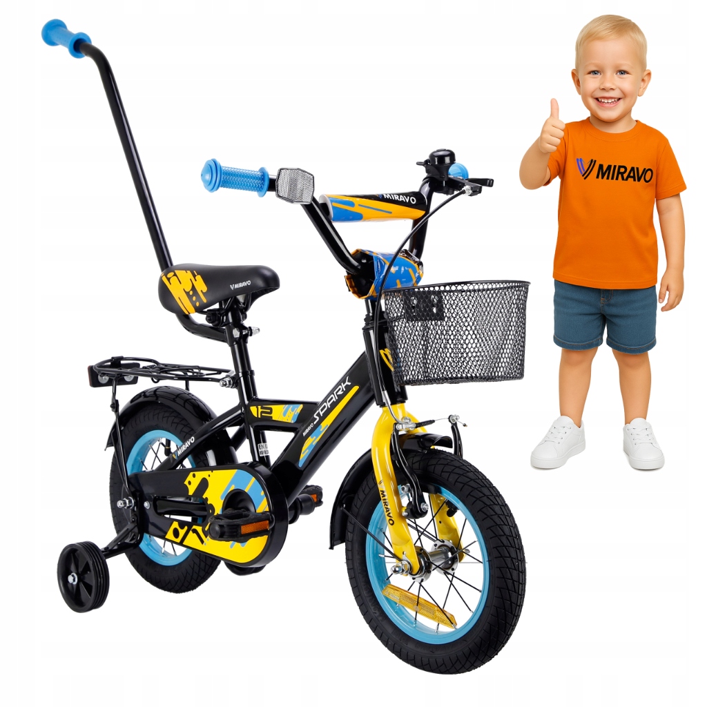 Rowerek Dziecięcy 12 Cali Miravo Rower Dla Chłopca Koszyk Prowadnik