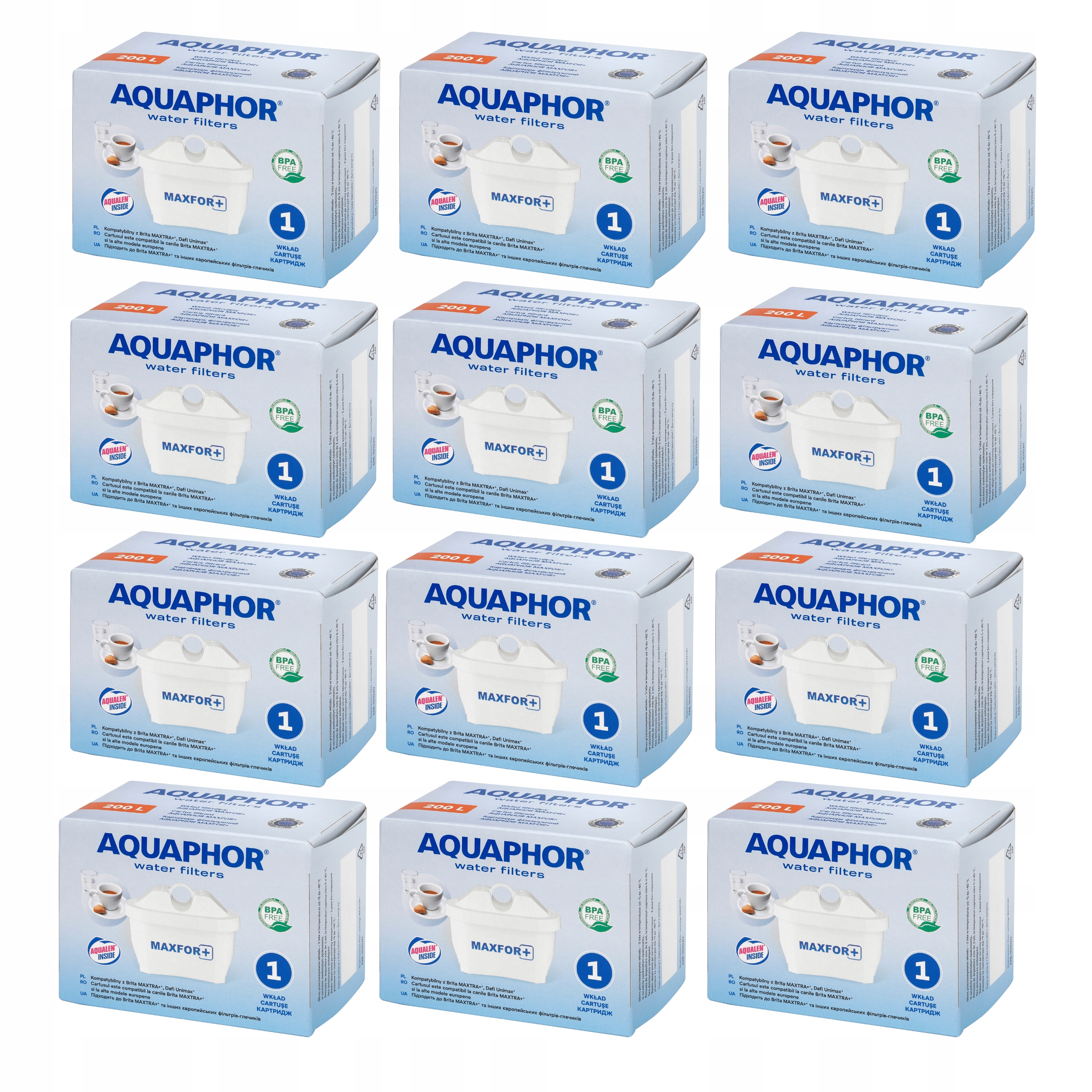 Filtrační vložky do konvice, vodní filtry Aquaphor B25 Maxfor+ sada 12 ks