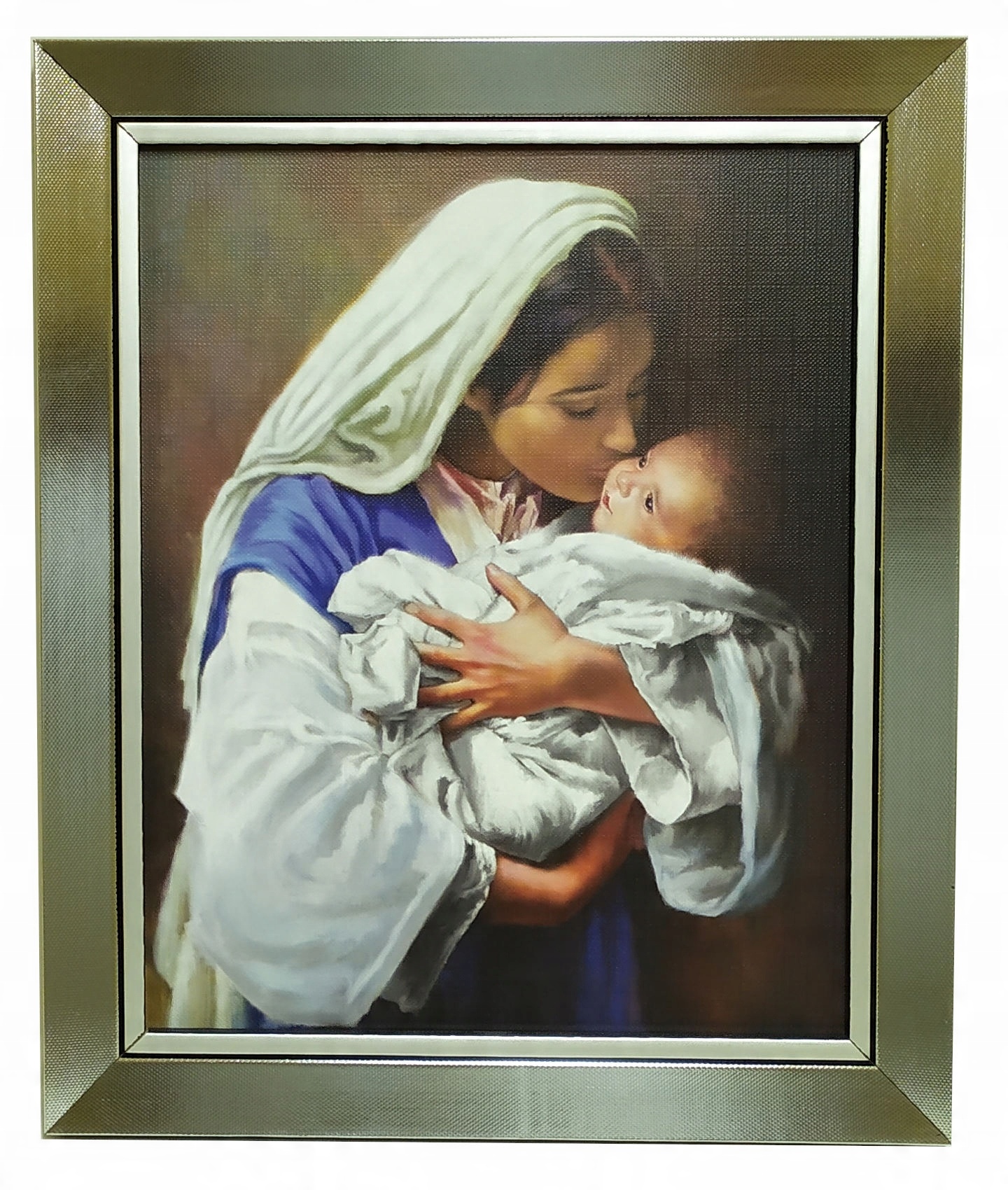 

Obraz W Srebrnej Ramie 25x30 Matka Boska Karmiąca