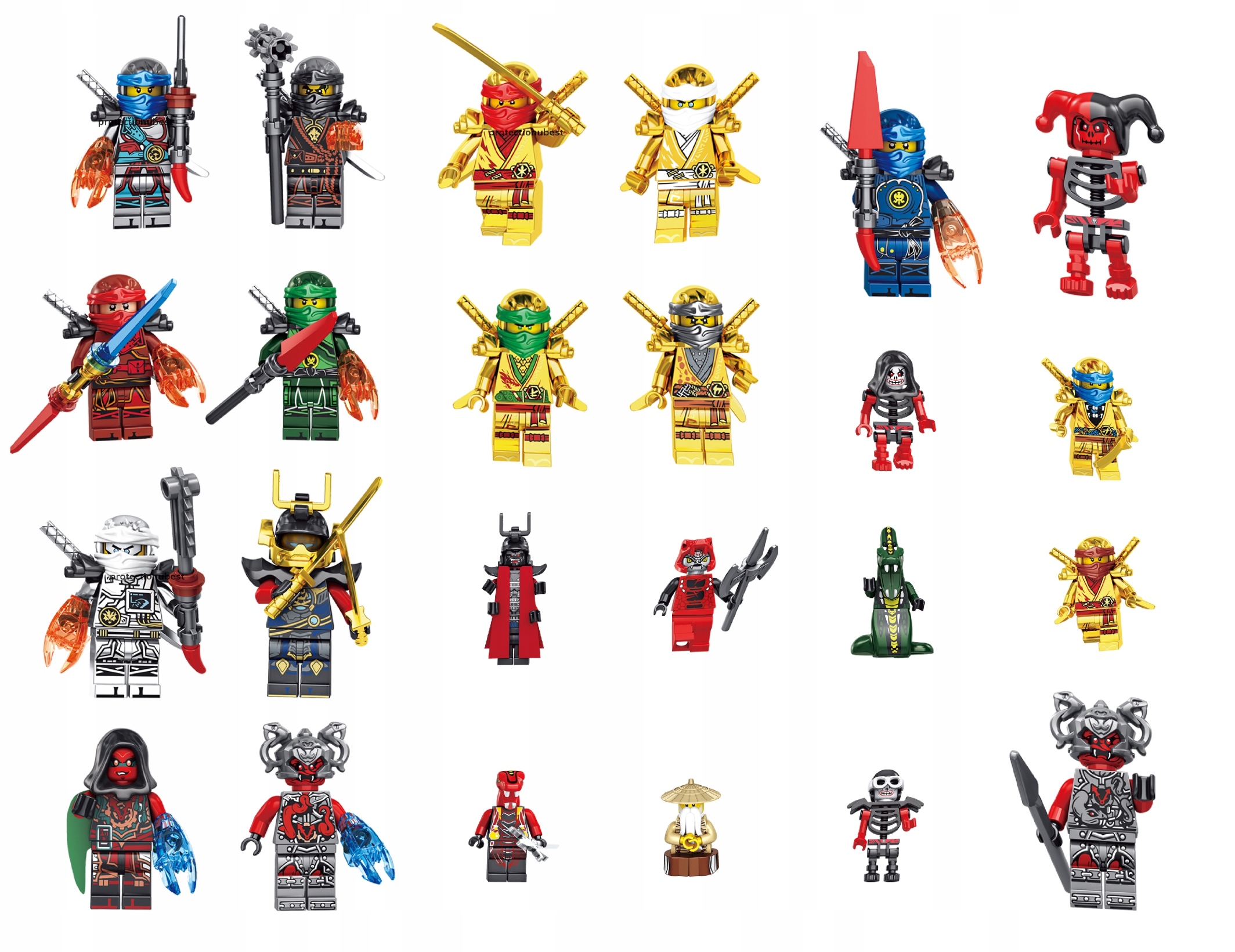 

Ninjago Klocki Mini Figurki Ninja 24 Sztuk Gold