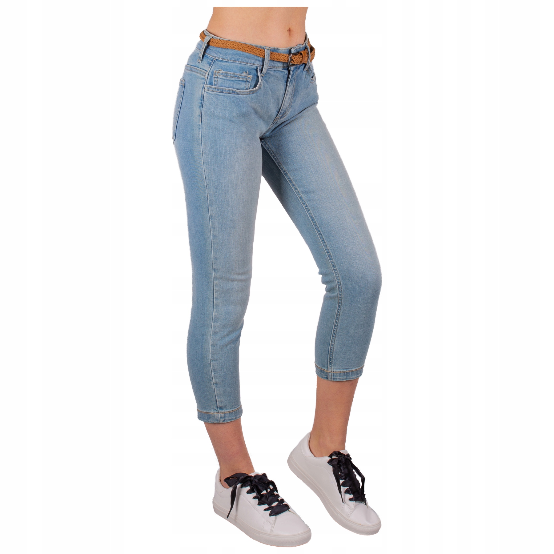 

Spodnie Damskie jeansy 7/8 elastyczne 34