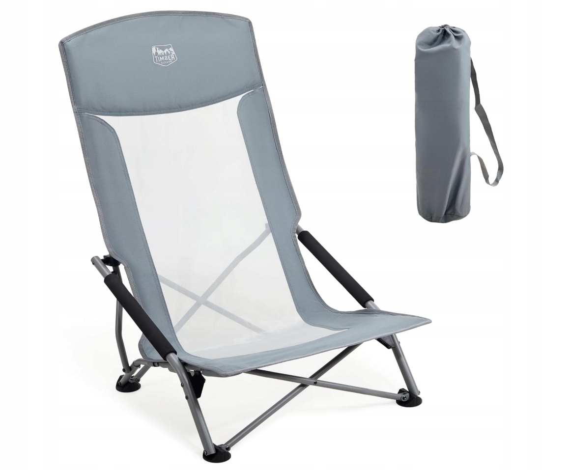 Timber Ridge Krzesło plażowe z wysokim oparciem, szare