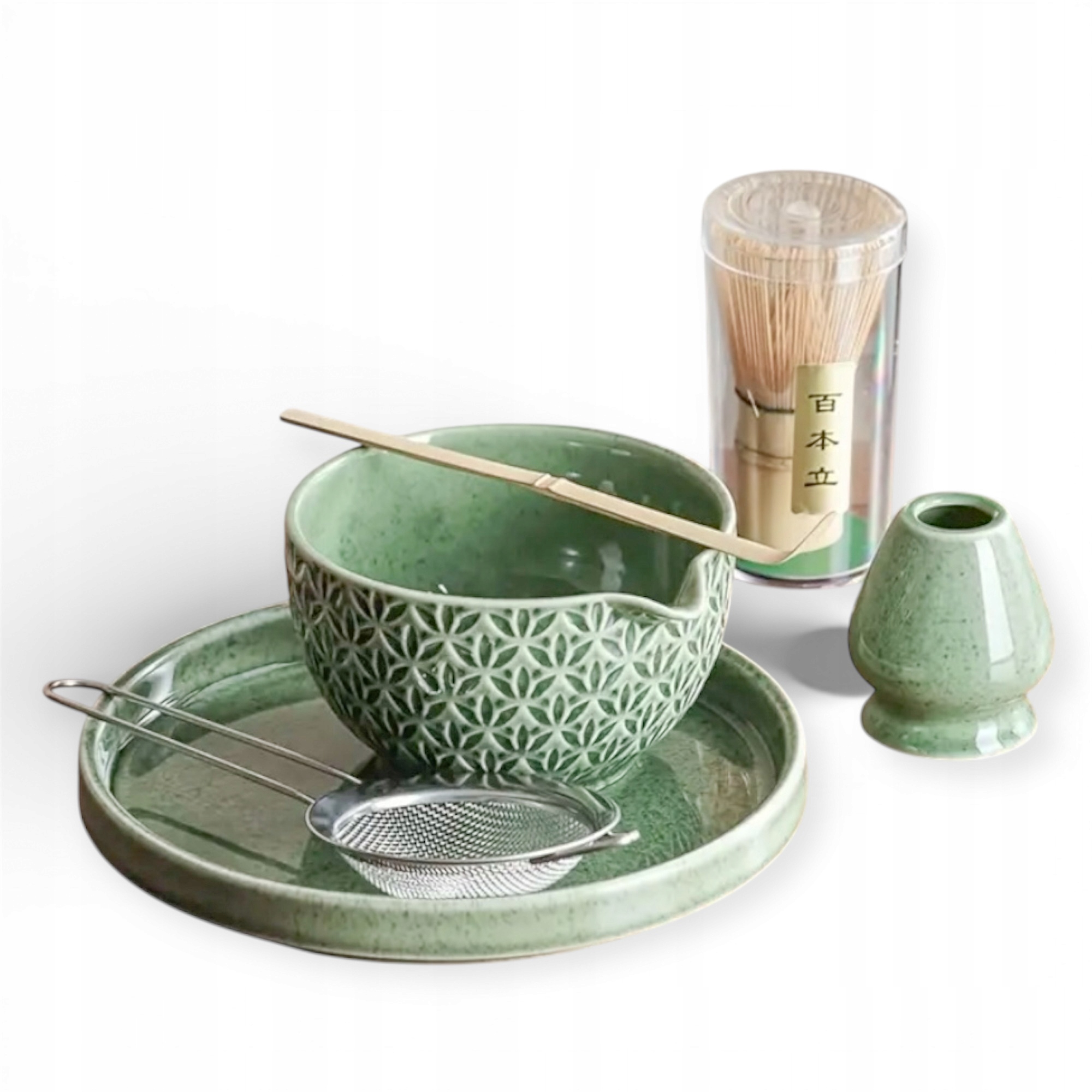 Levně 6v1 Kompletní Dárková Sada Pro Matchy Keramická Miska Chasen Matcha