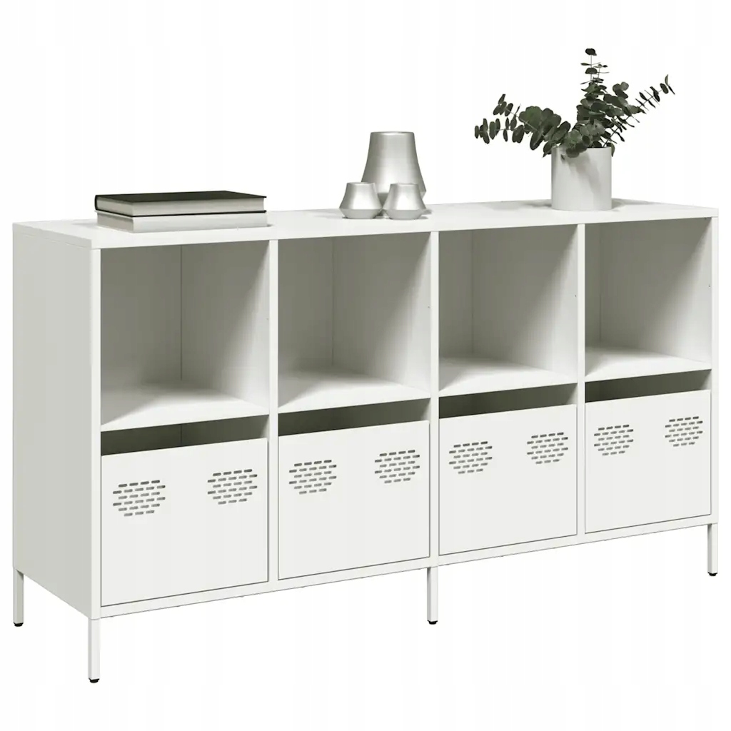 Příborník bílý 135 x 39 x 73,5 cm ocel válcovaná za studena Bílá 3307166