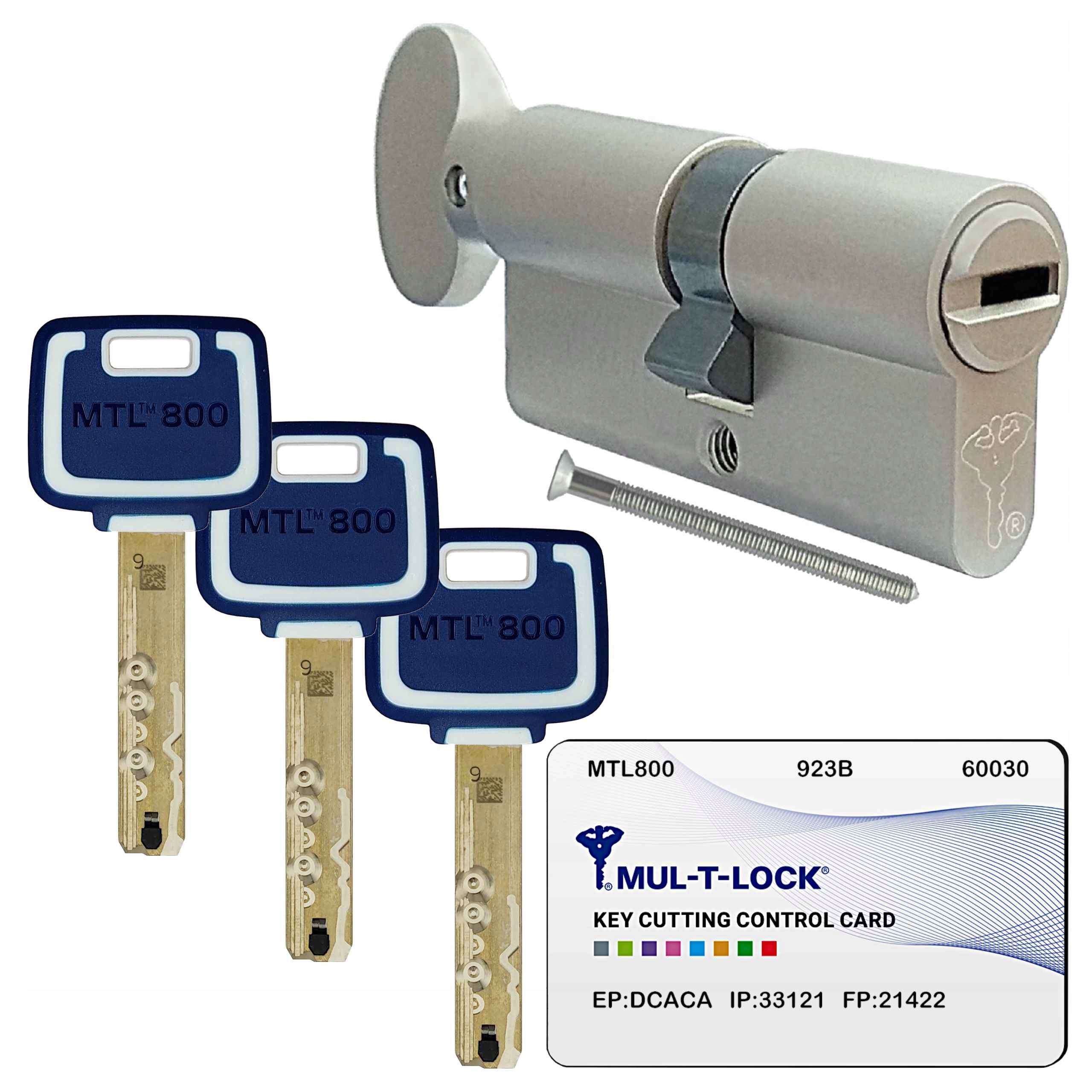 vložka Mul-T-Lock MTL800 G31/40 s niklovým gombíkom, proti vlámaniu, do zámku