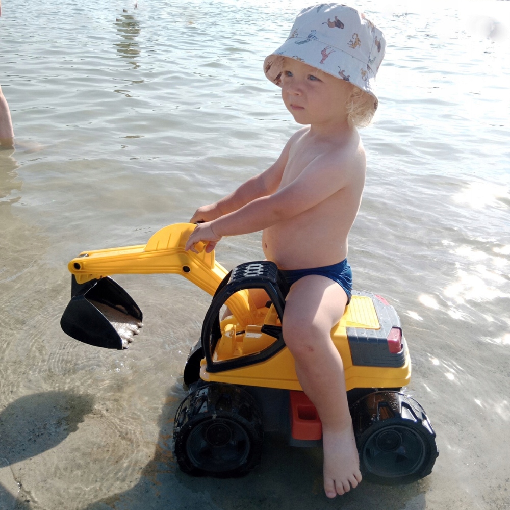 WIELKA KOPARKA LENA JEŹDZIK RUCHOMA ŁYŻKA DO 50KG DO PIASKU WYTRZYMAŁA Materiał plastik