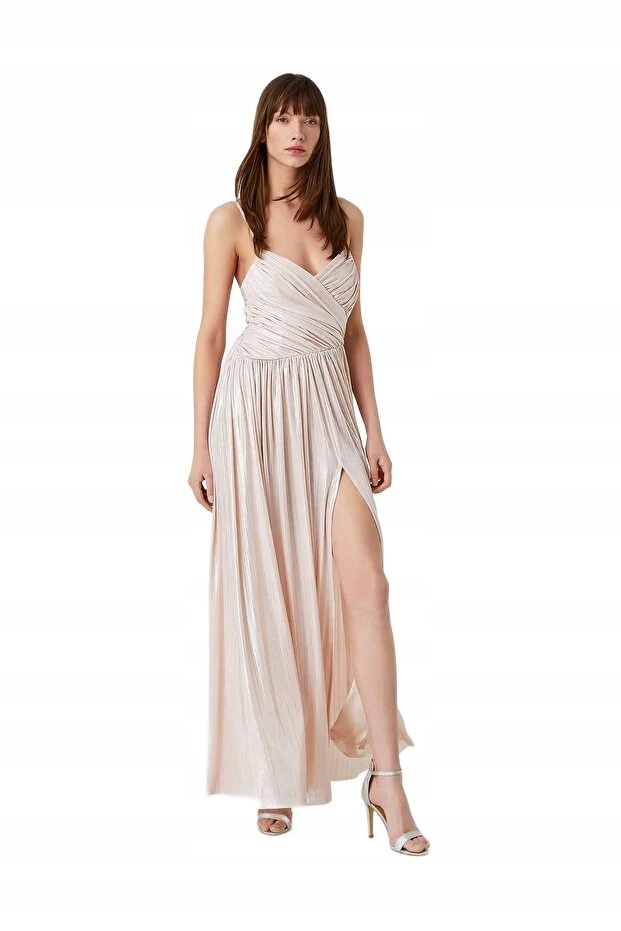 Koton Dlouhé Šaty S Vráskami A Rozparkem Xs 5FA