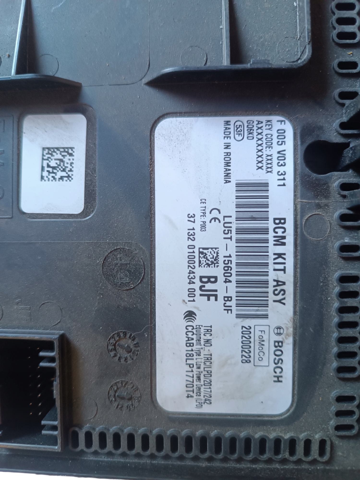 module control unit BCM LU5T-15604-BJF FIESTA MK8