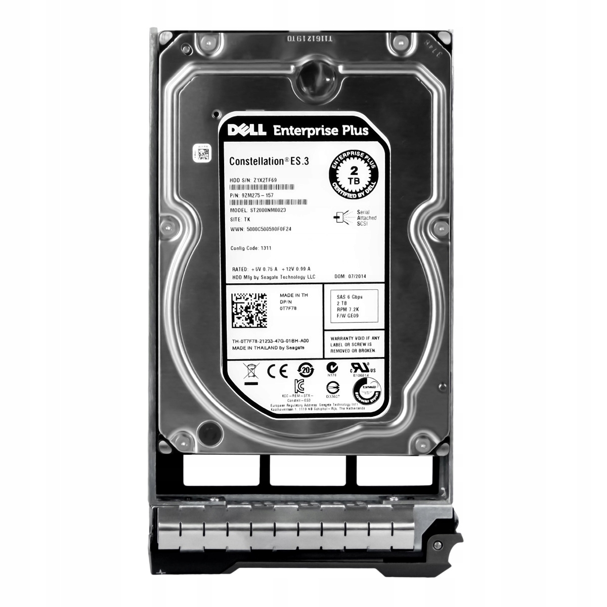 Dell 0T7F78 2TB SAS-2 7.2K 128MB 3.5'' ST2000NM0023