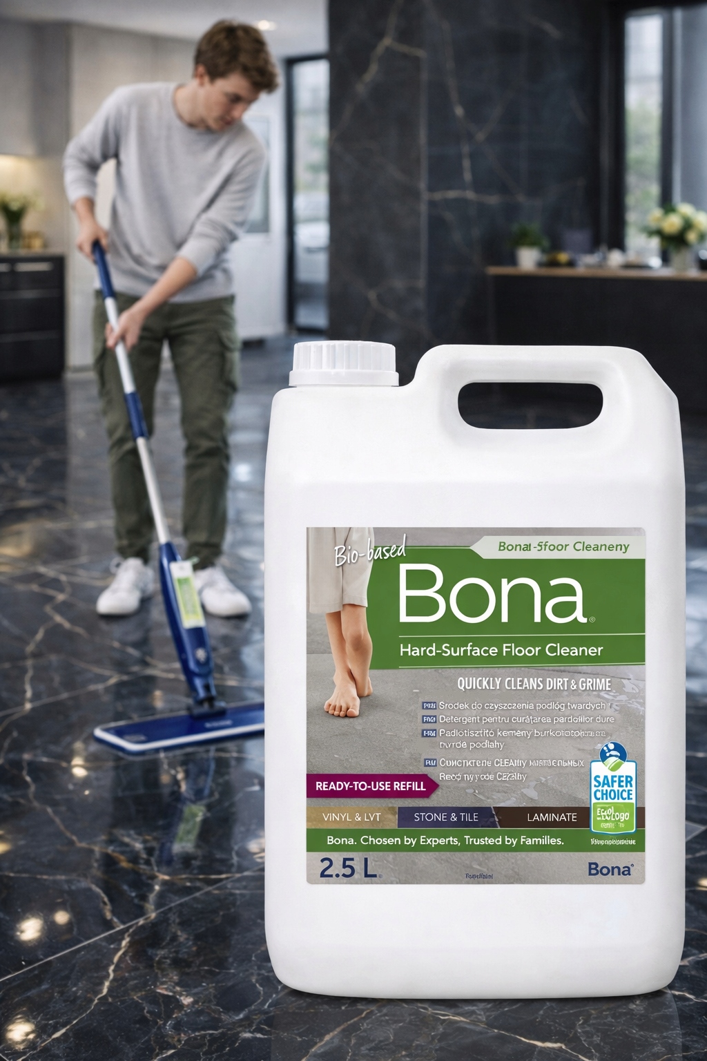 Levně Bona Hard-Surface 2,5L čistič na kamenné podlahy, dlaždice a panely
