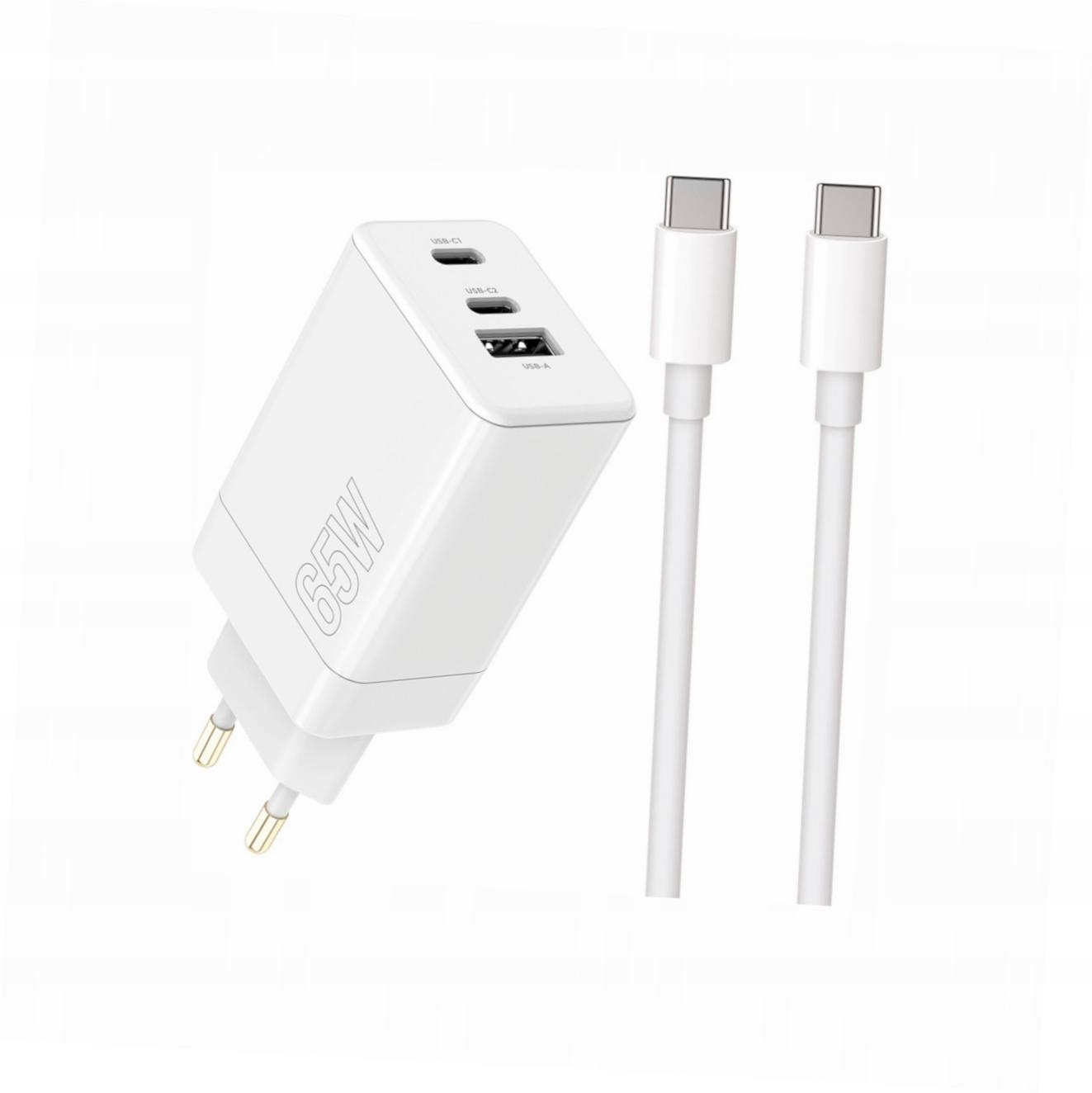 Szybka ładowarka 65W z kablem 1m 3 wejścia do Honor 400 Lite