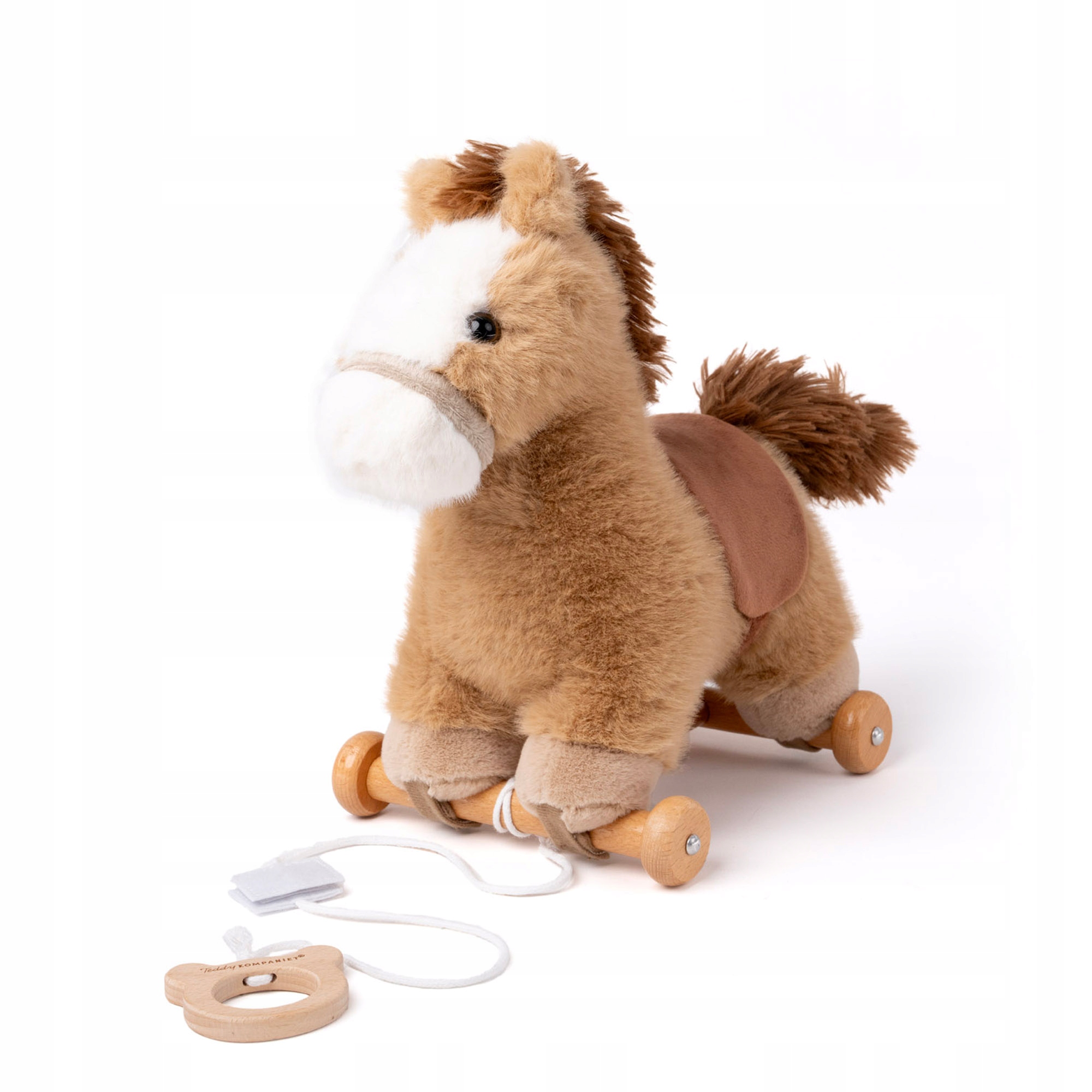 Pluszak Konik do Ciągnięcia Koń na kółkach Teddykompaniet 30cm,na