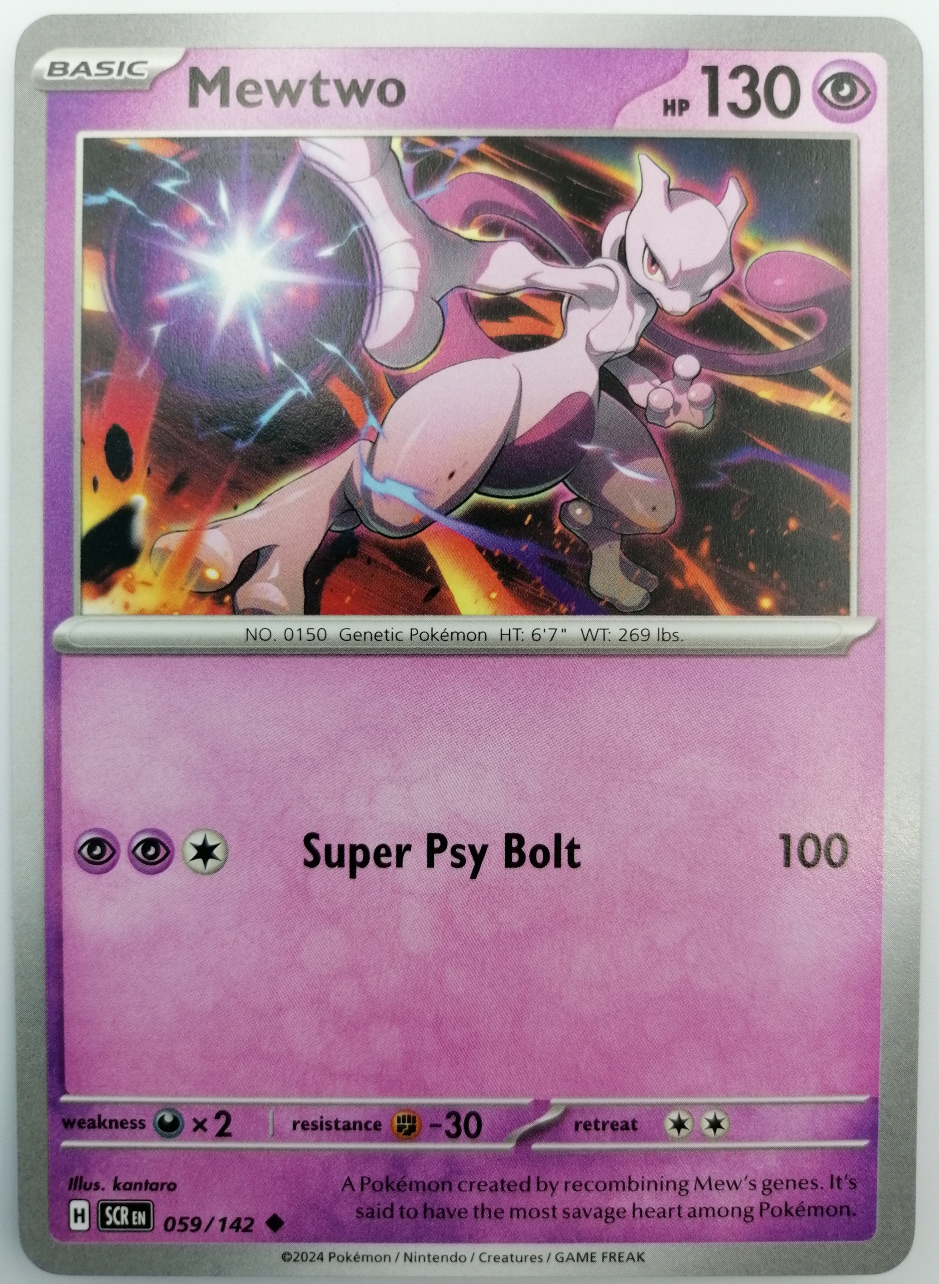 SCR | Mewtwo 59/142 | PSYCHIC | Oryginalna karta Pokemon TCG