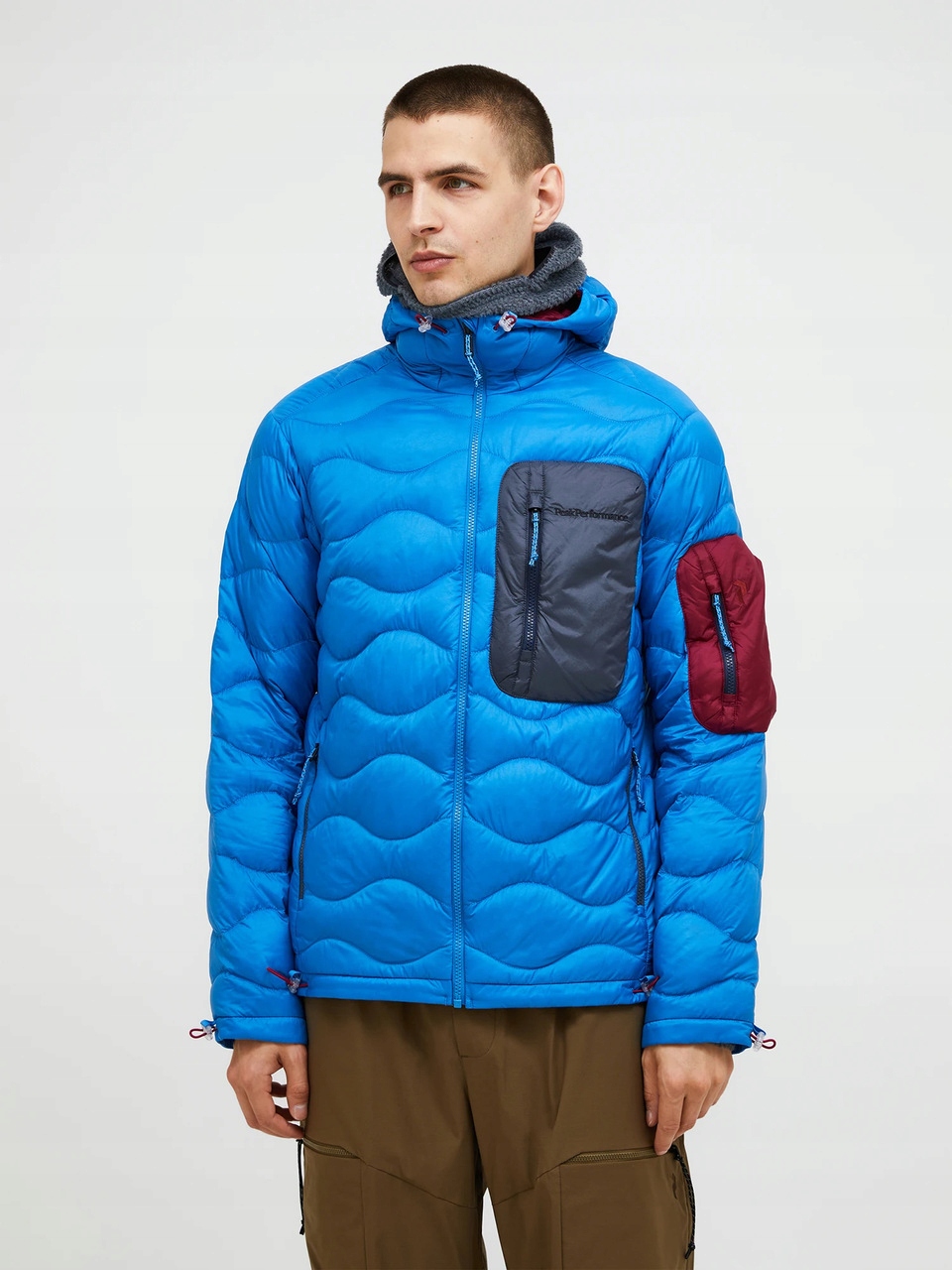 Peak Performance Pánská bunda péřová s kapucí Helium Utility Down Hood Azure Ascent S