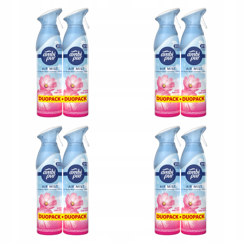 Ambi Pur Flowers & Spring Osvěžovač vzduchu ve spreji 2 x 185 ml X4