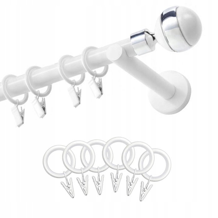 

Karnisz 2 metry biały metalowy pojedynczy 19 mm