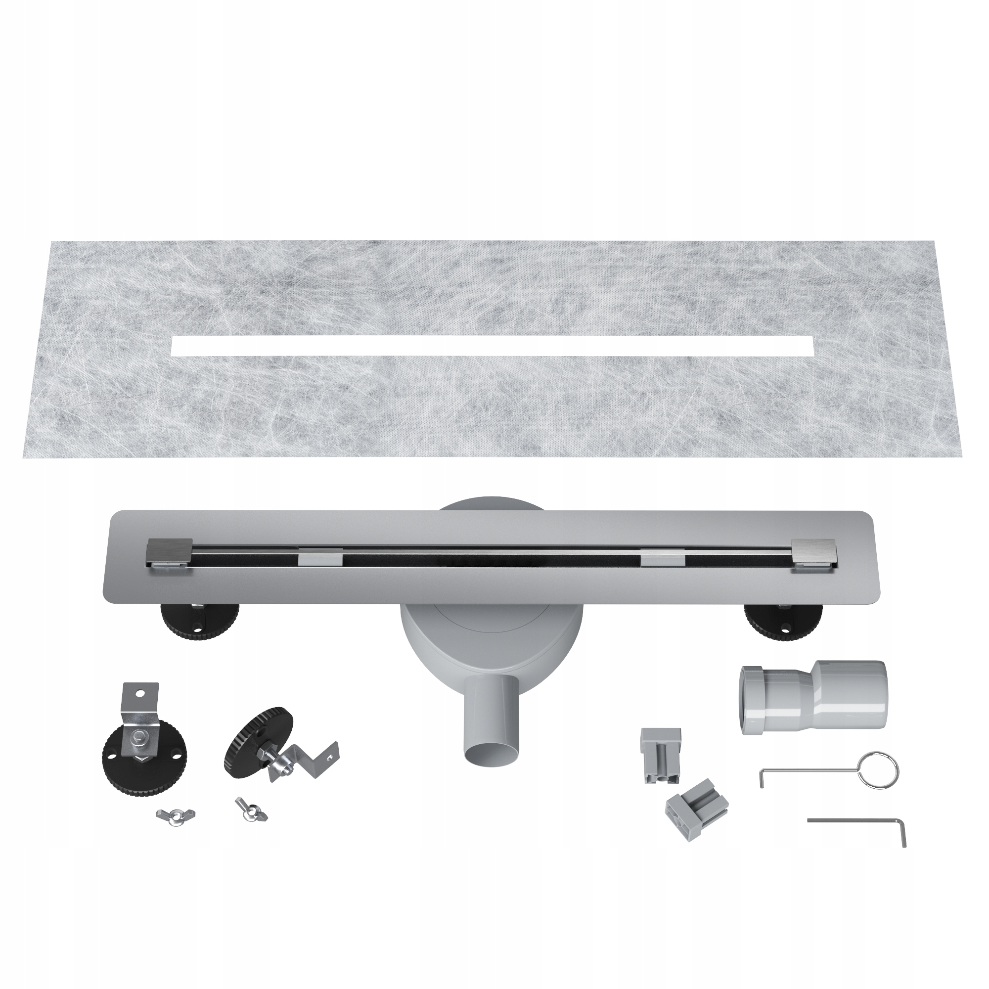 Lineárny Odtok Pod Dlažbu 50 cm Oceľový Sifón Sprchová Vanička Luno Inox