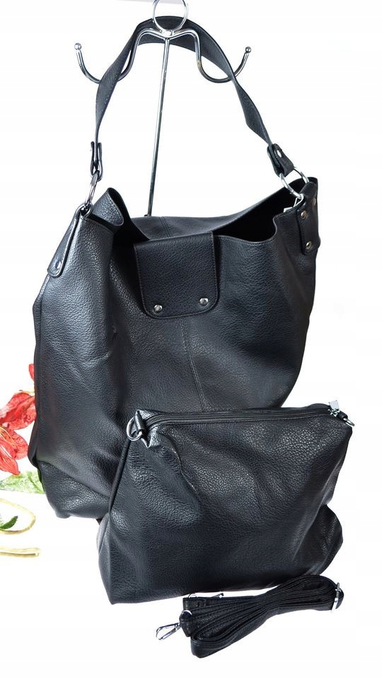 ŚWIETNA TOREBKA WOREK LISTONOSZKA Xl RÓŻ Materiał dominujący skóra ekologiczna