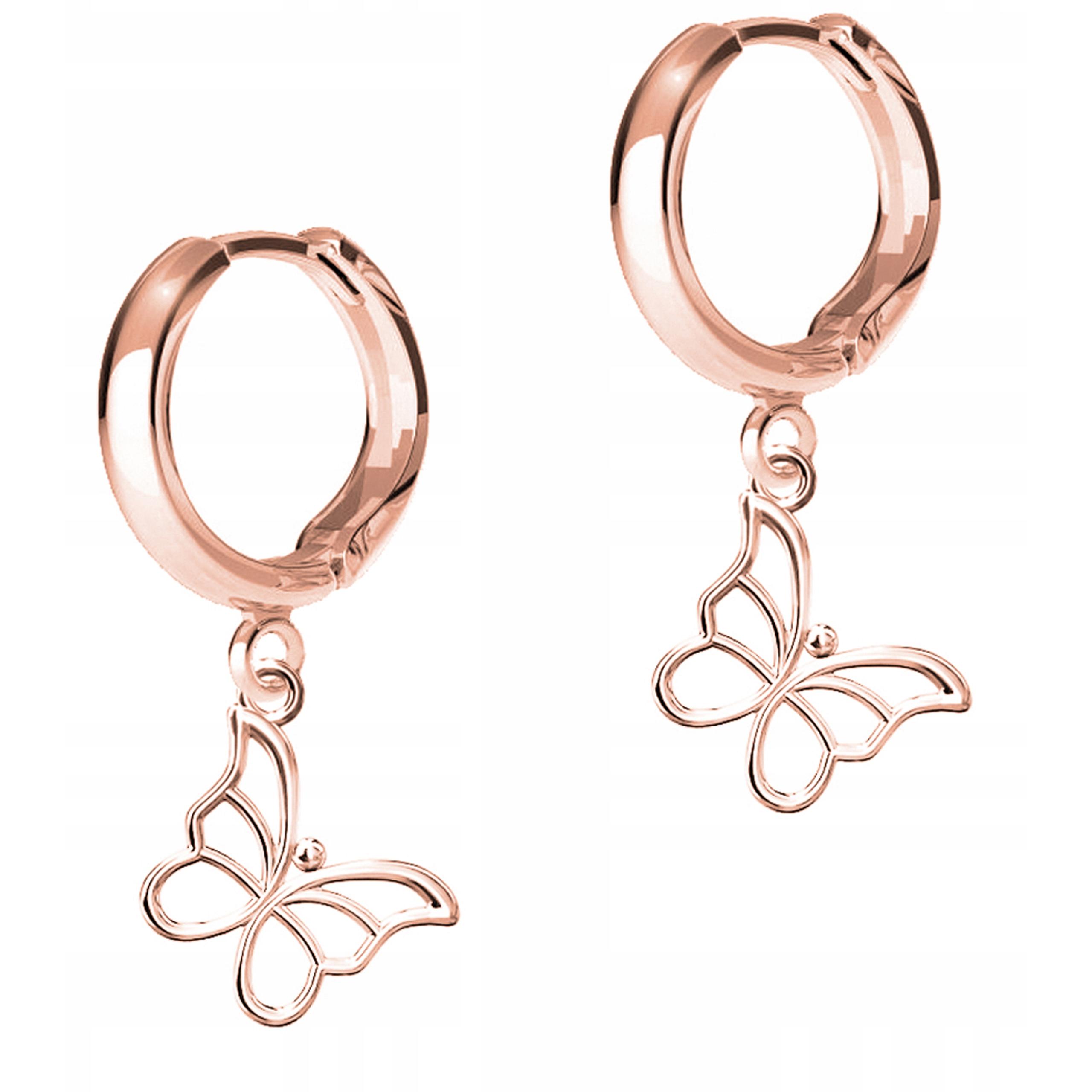 Náušnice Pozlacené s motýlem Motýli Motýlci Stříbro 925