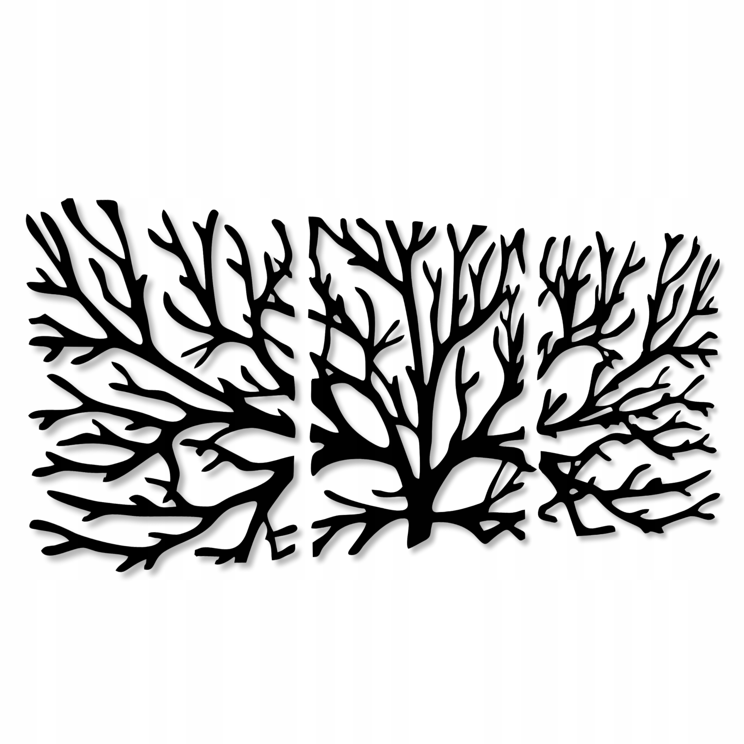 Dřevěná Nástěnná Dekorace Dřevo 120 cm XXL Ažurové Obrazy Do Obývacího Pokoje Triptych