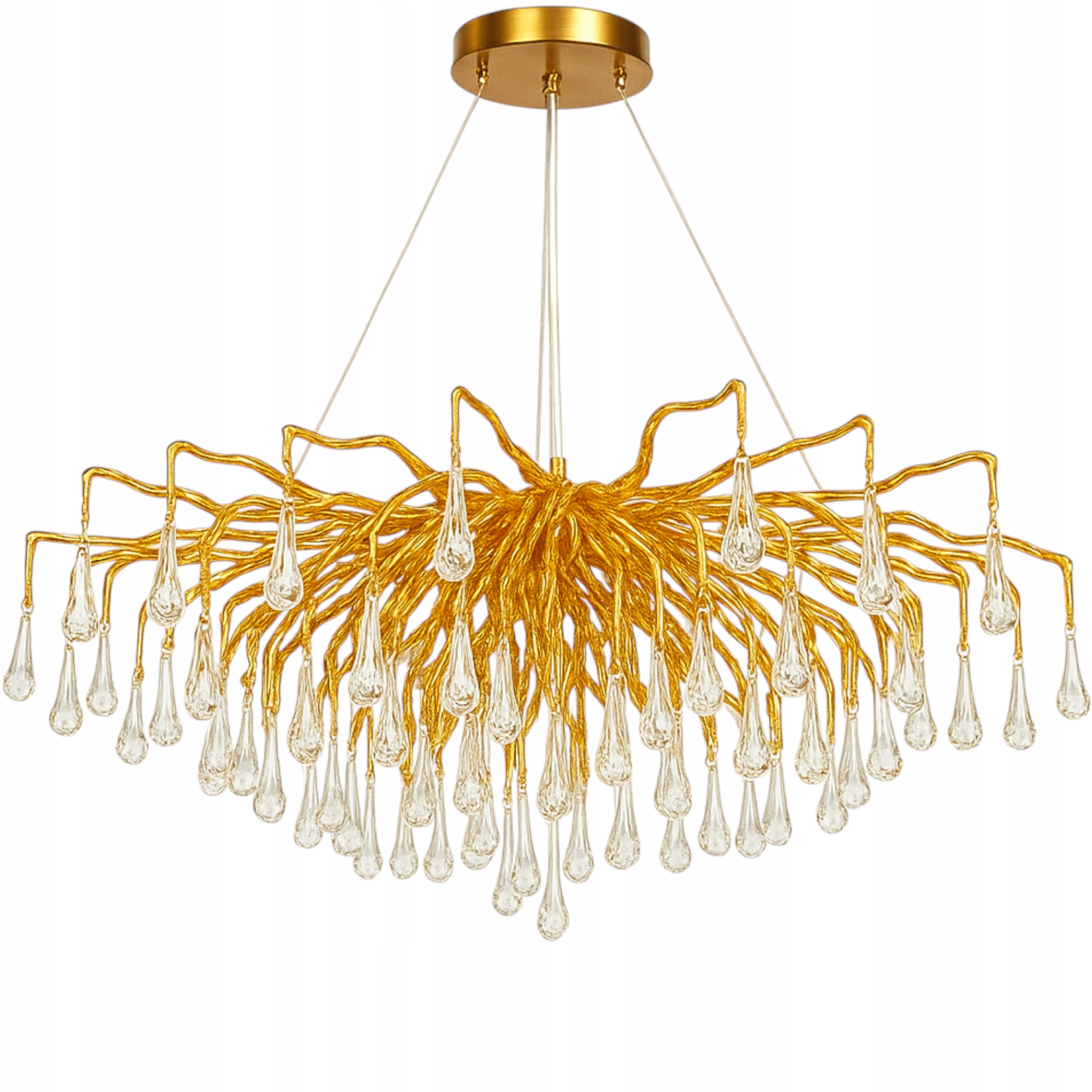 Stropná lampa 100 cm Závesná Zlatá Luster Glamour Moderná krištáľová