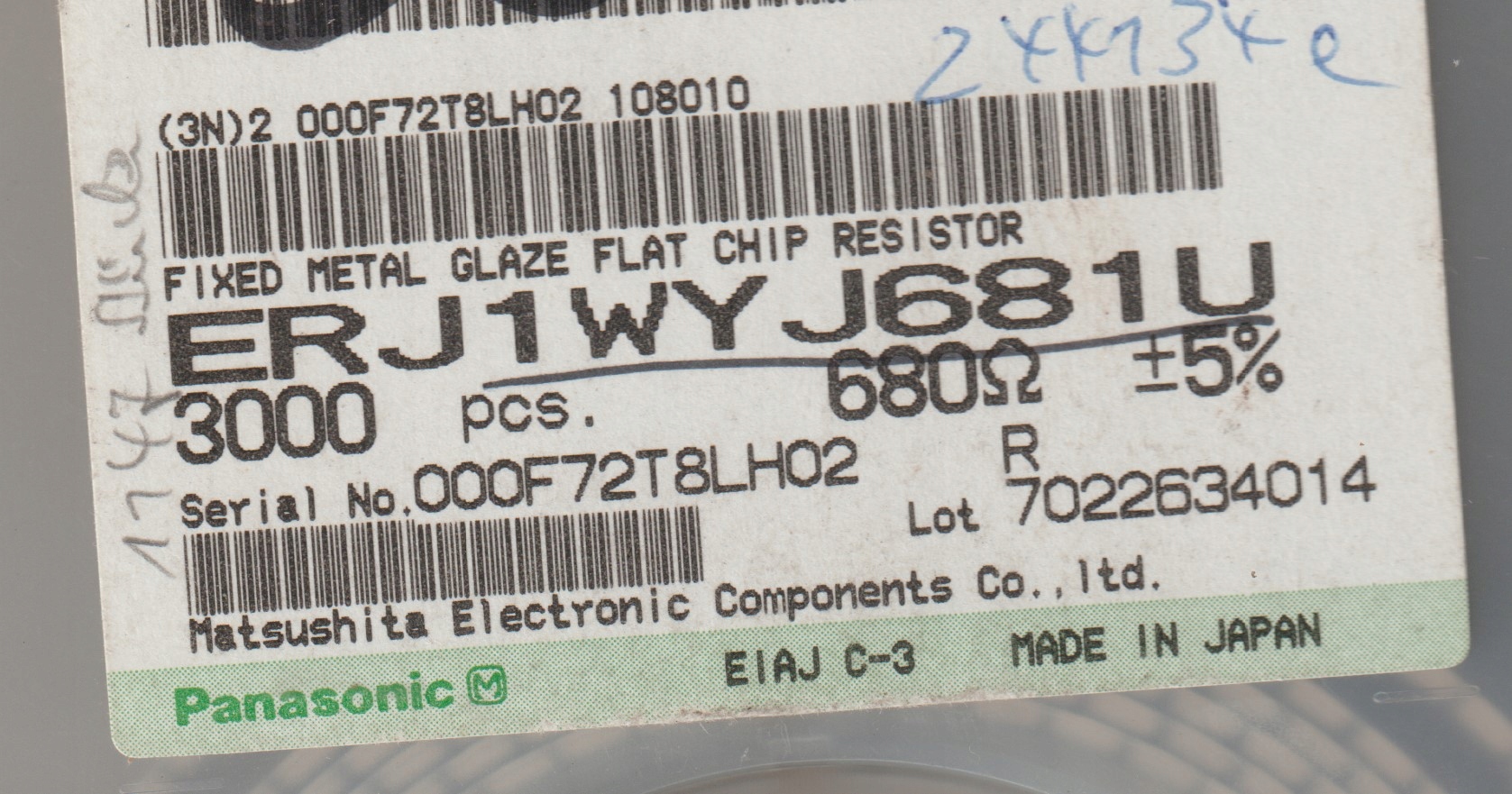 [20szt] 680R 5% 1W rezystor Smd 2512 Panasonic