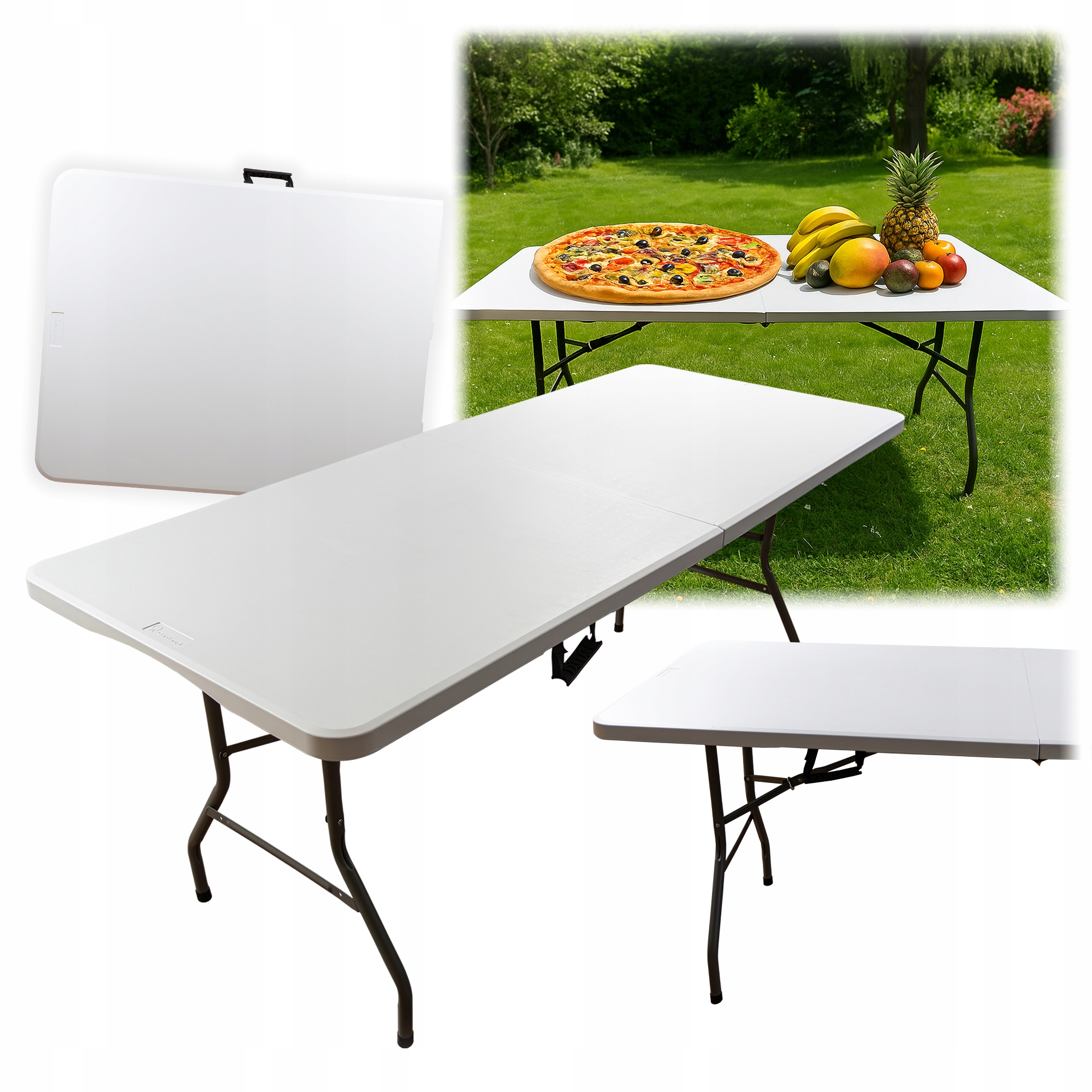 Stół Składany Cateringowy Rozkładany Ogrodowy Turystyczny Walizka 180 cm