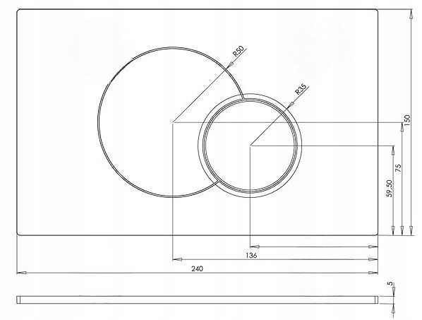 Geberit Przycisk spłukujący Eclipse 2, biały Rodzaj do WC