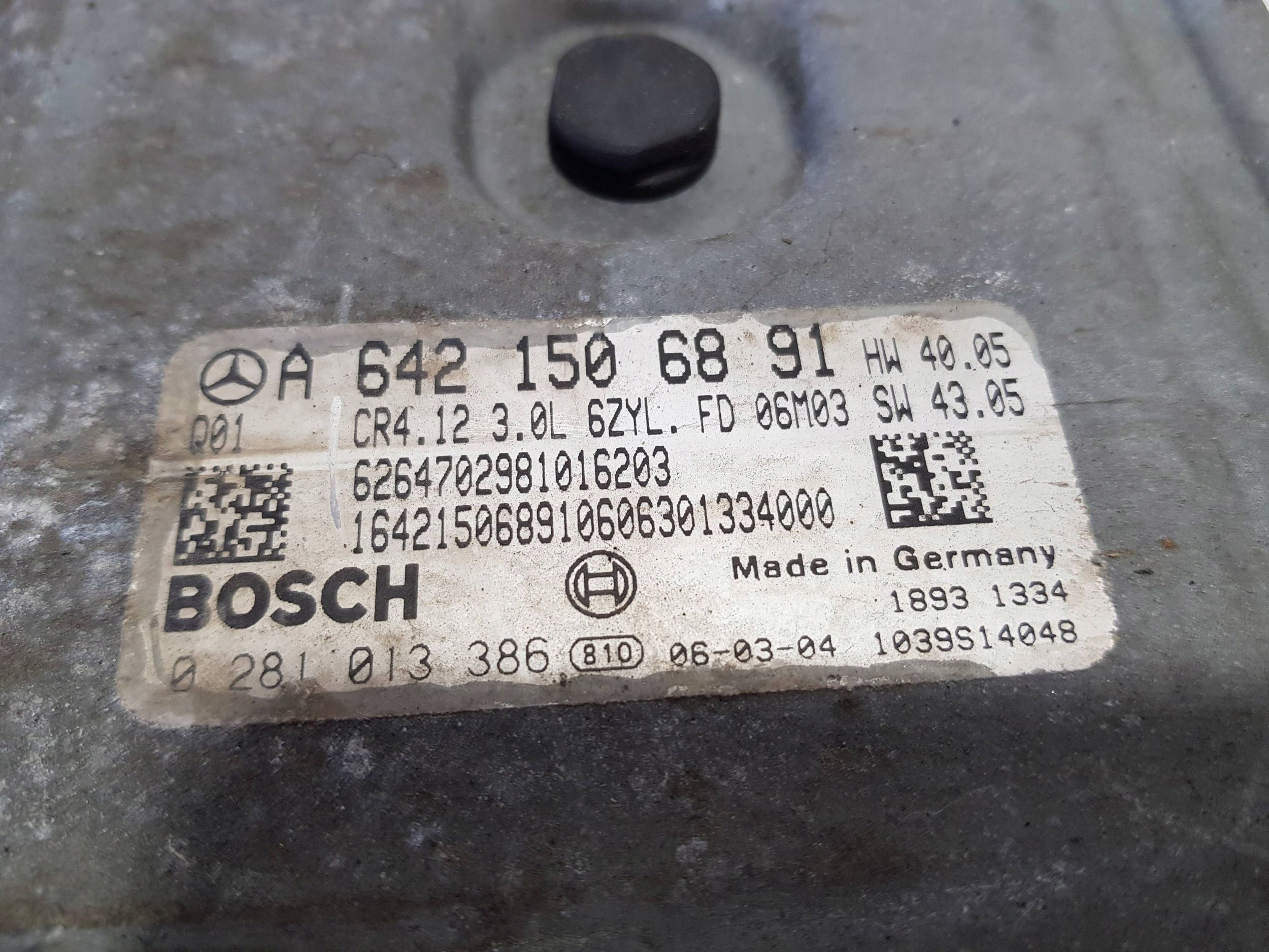 MERCEDES ML W164 W251 GL X164 computer control unit of the engine 0281013386
