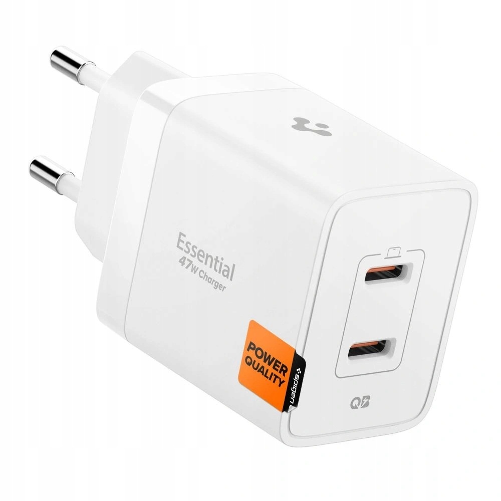 Ładowarka sieciowa Spigen Essential EE472EU 2-porty Usc-c 47W biała