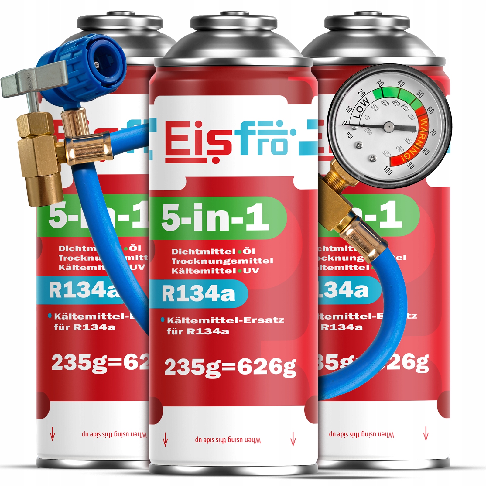 3x Gaz Pro Klimatizace R134a chladivo 5v1 705g Kabel