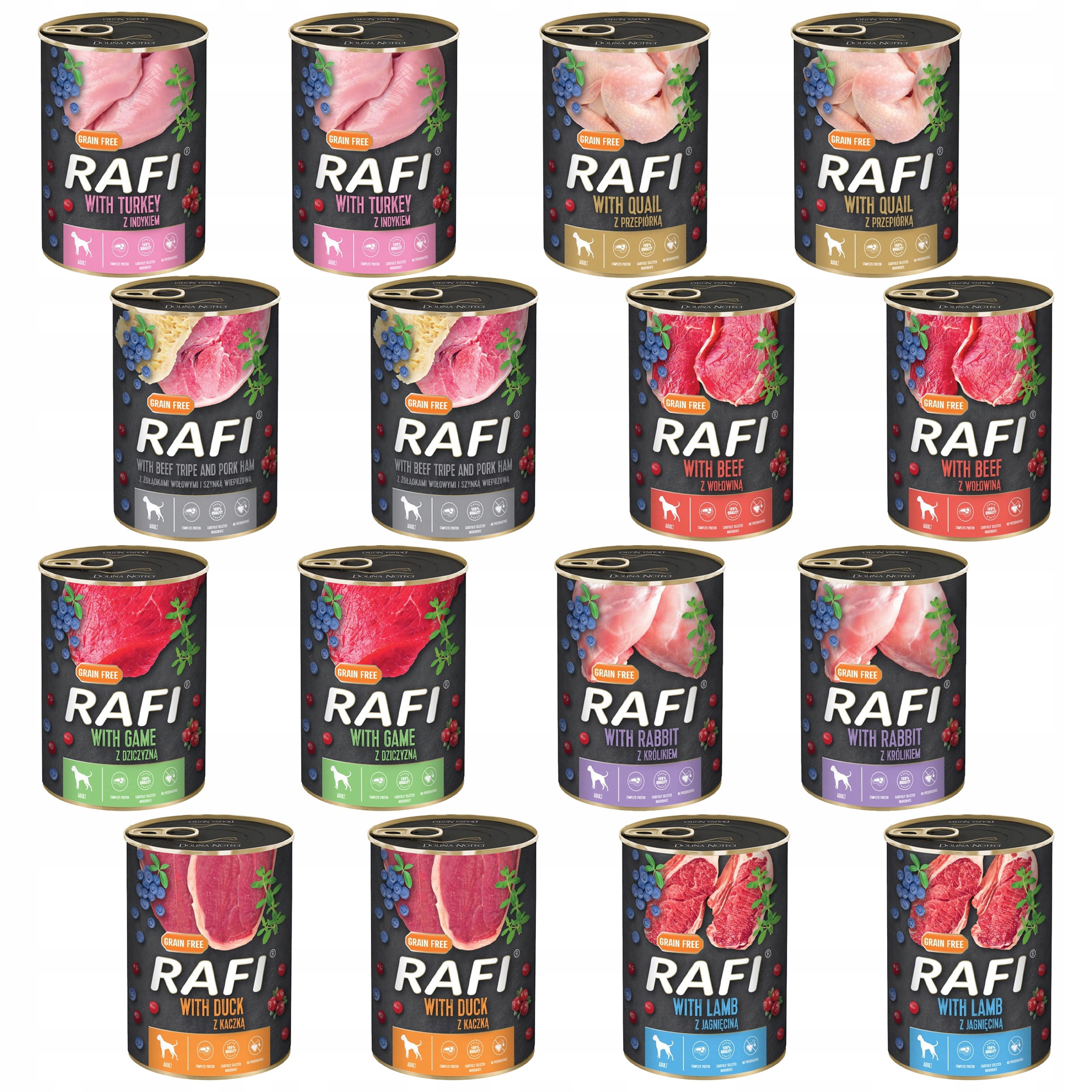 Levně Dolina Noteci Rafi Krmivo mokré pro psa mix chutí 16 x 400 g