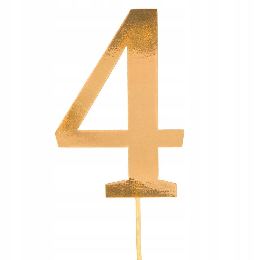 

Topper Cyfra 4 Złota Gold Cztery Dekoracja tort