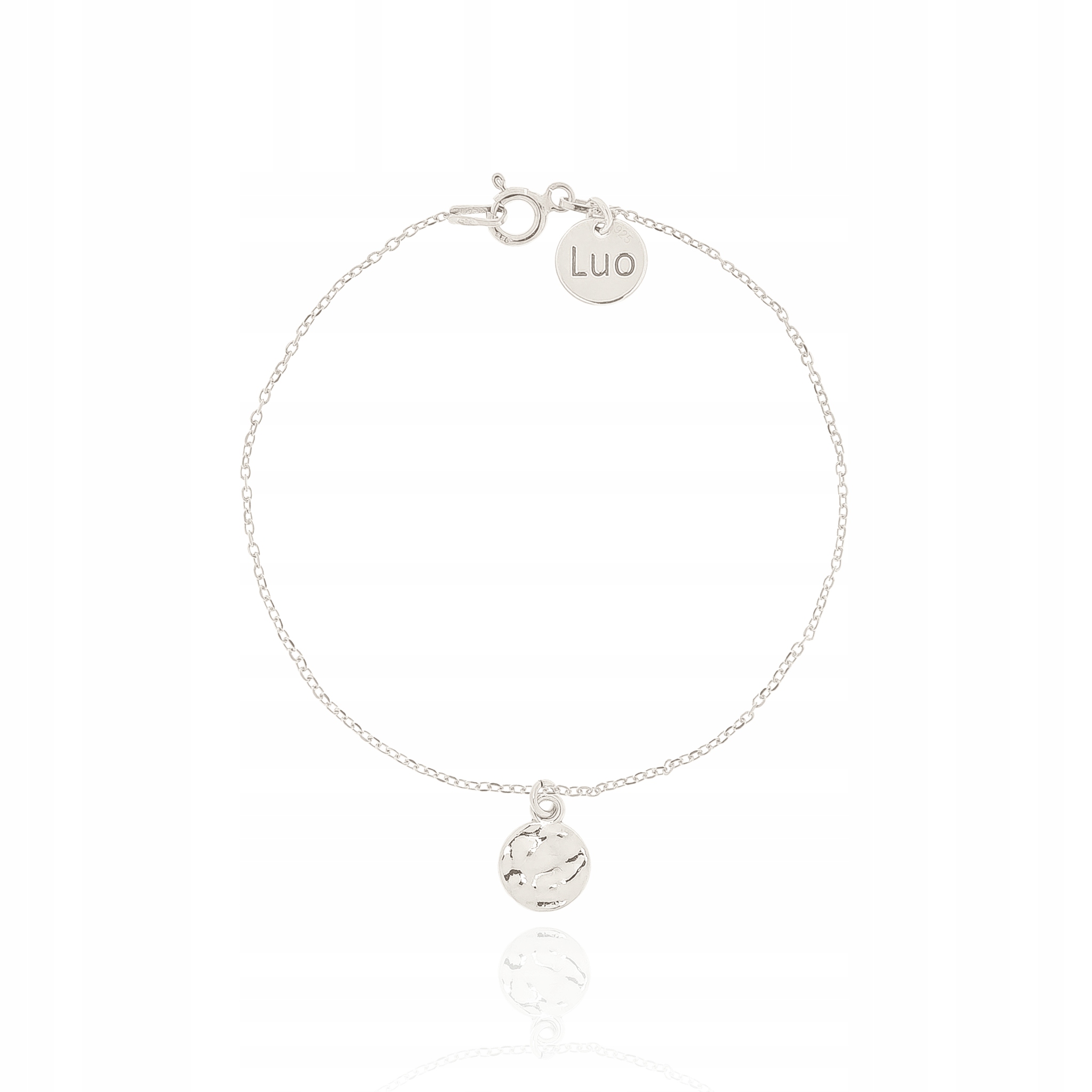 

Bransoletka srebrna z młotkowanym kółeczkiem