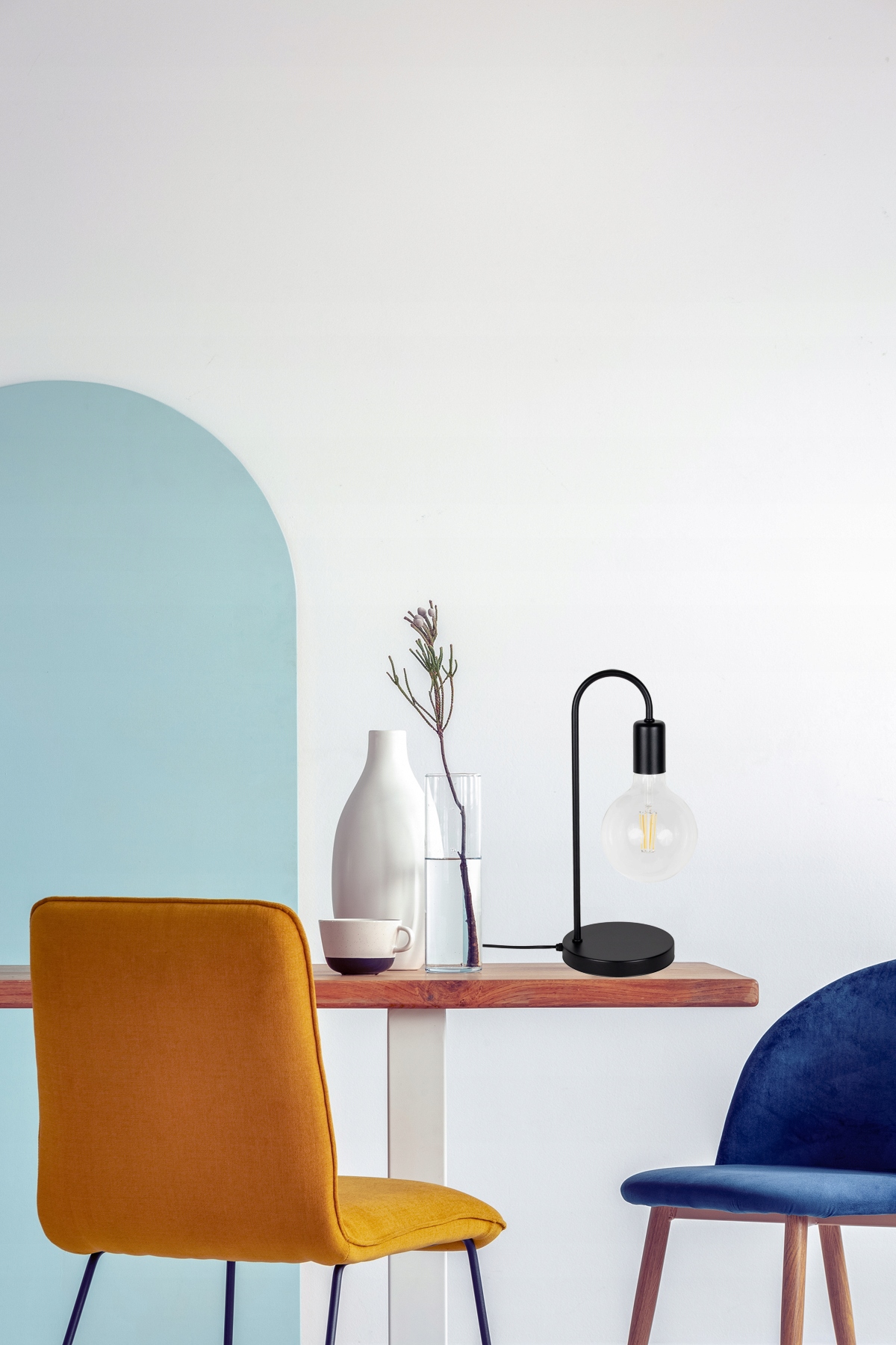 Lampka stołowa nocna czarna prosta loft LED EAN (GTIN) 5905476852212