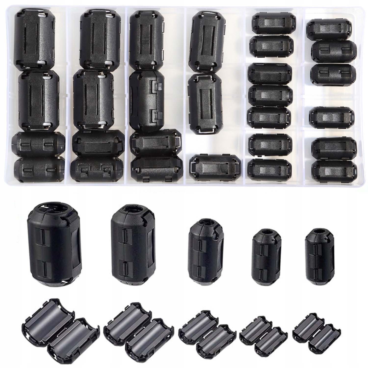 Filtr Ferrytowy Przeciwzakłóceniowy Rdzeń Zaciskany Na Kabel Rfi Emi 28 szt