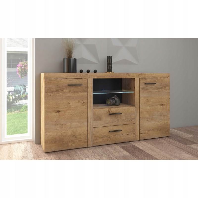 Komoda Z Szufladami Szafka Barek Do Salonu Dąb Lefkas ARJAR Marka bez marki