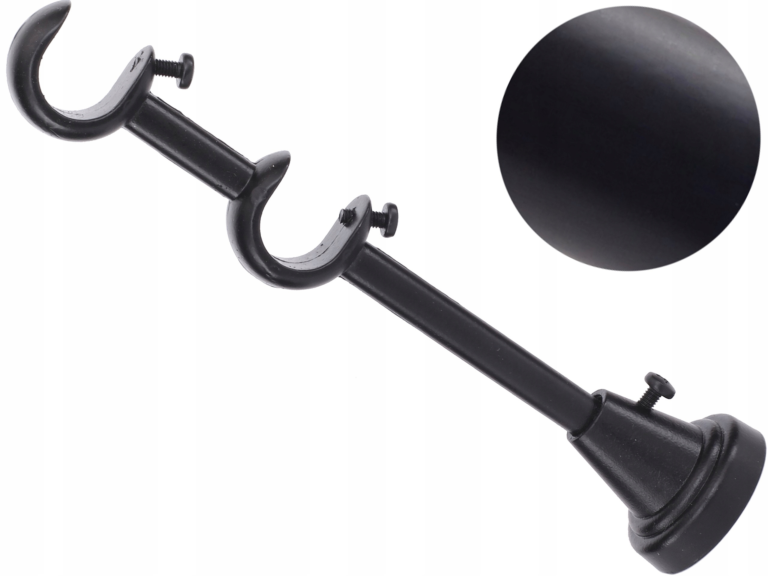 

19+19 mm Wspornik Podwójny Metal Luxury Czarny Mat